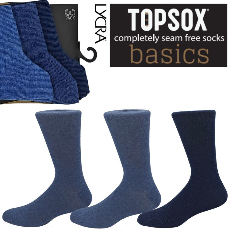 Picture of C3104- NAVY UNISEX SEAMLESS TOPSOX 78% COTTON SOCKS